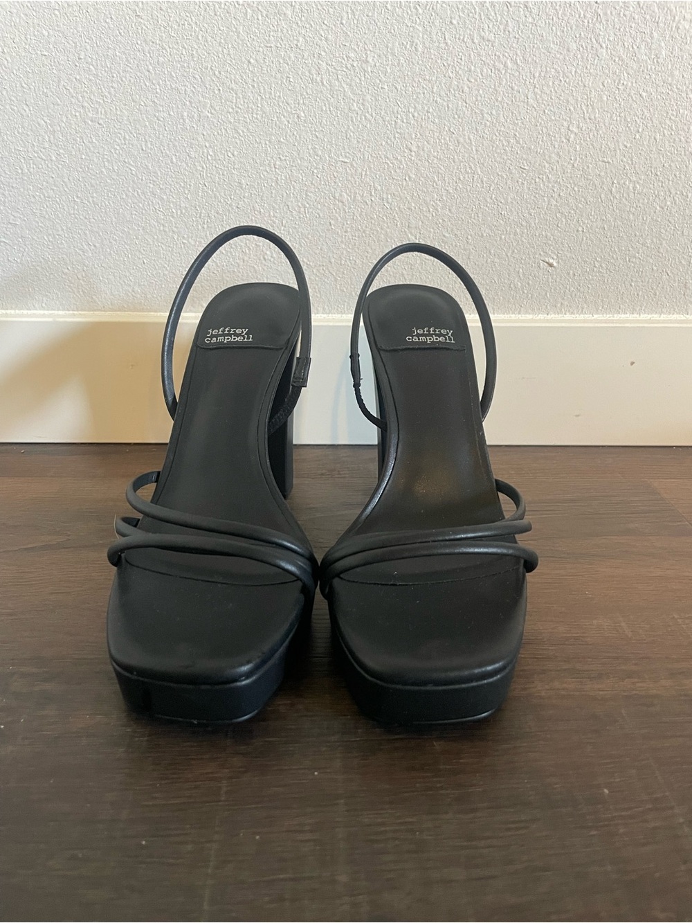 Jeffrey Campbell Black Fluxx Strappy Platform Sandals